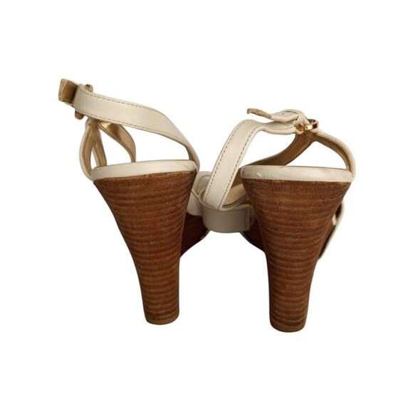 GUESS WHITE FLOWER WEDGE SANDAL SZ.7 GUC. - Picture 4 of 6